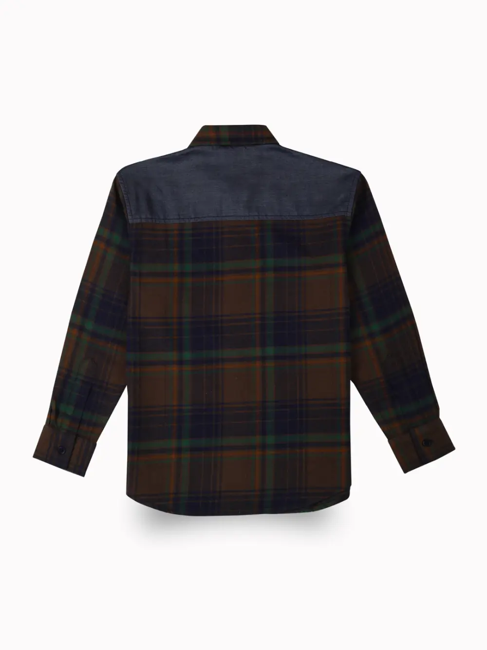 Gini And Jony Boys Brown Checks Cotton Shirt Full Sleeves