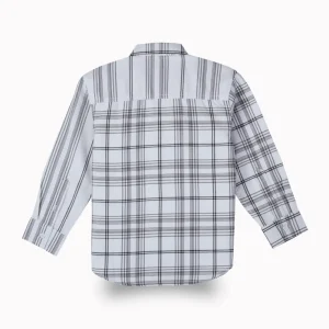 Gini And Jony Boys White Checks Cotton Shirt Full Sleeves