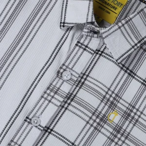 Gini And Jony Boys White Checks Cotton Shirt Full Sleeves