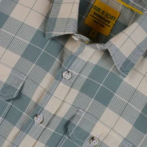 Gini And Jony Boys Green Checks Cotton Shirt Full Sleeves