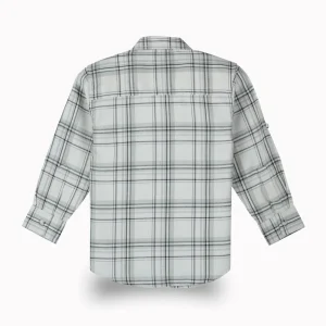 Gini And Jony Boys Off White Checks Cotton Shirt Full Sleeves