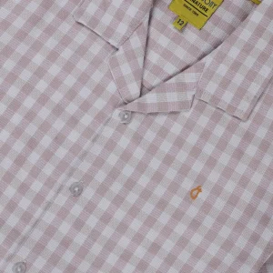 Gini And Jony Boys Pink Checks Cotton Shirt Half Sleeves