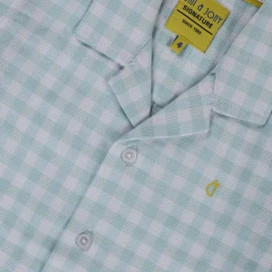 Gini And Jony Boys Blue Checks Cotton Shirt Half Sleeves