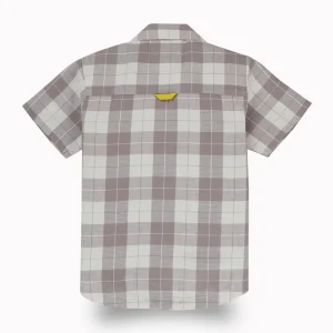 Gini And Jony Boys Mauve Checks Cotton Shirt Half Sleeves