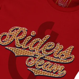 Gini And Jony Boys Red Typographic Print Cotton T-Shirt Half Sleeves