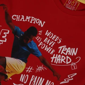 Gini And Jony Boys Red Digital Print Cotton T-Shirt Half Sleeves