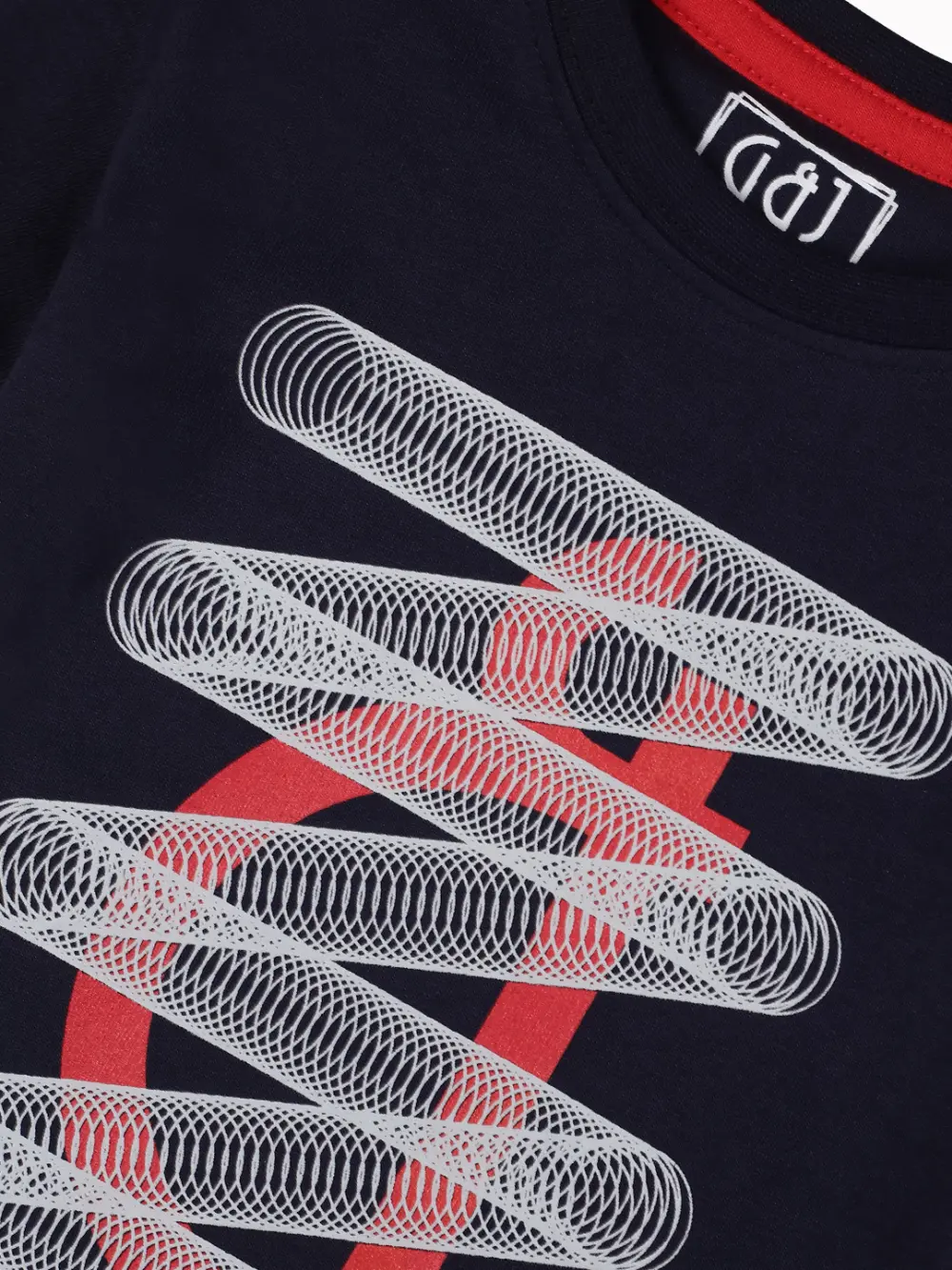 Gini And Jony Boys Navy Blue Graphic Print Cotton T-Shirt Half Sleeves