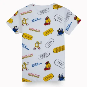Gini And Jony Boys White Conversational Print Cotton Half Sleeves T-Shirt