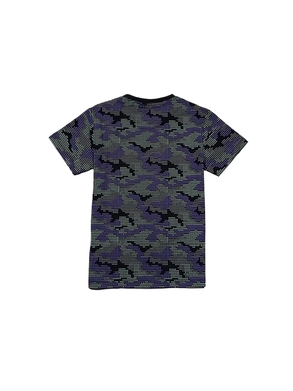 Gini & Jony Boys Black Cotton Camouflage Half Sleeves Round Neck T-Shirt