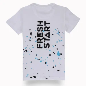 Gini And Jony Boys White Graphic Print Cotton T-Shirt Half Sleeves