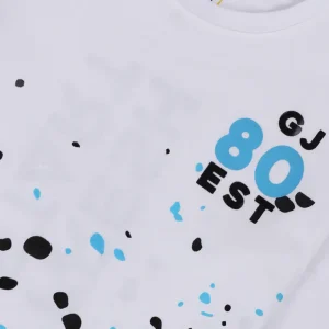Gini And Jony Boys White Splatter Print Cotton T-Shirt Full Sleeves