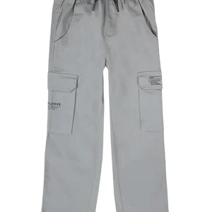 Gini And Jony Boys Grey Typographic Print Cotton Elasticated Trouser
