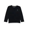 Gini And Jony Boys Black Brand Logo Cotton T-Shirt Full Sleeves