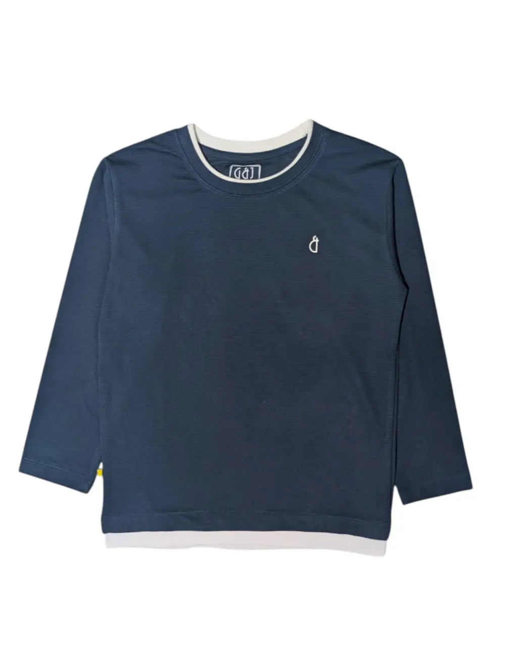 Gini And Jony Boys Teal Textured Print Cotton T-Shirt Full Sleeves