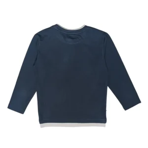 Gini And Jony Boys Teal Textured Print Cotton T-Shirt Full Sleeves