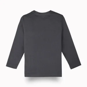 Gini And Jony Boys Grey Typographic Print Cotton T-Shirt Full Sleeves