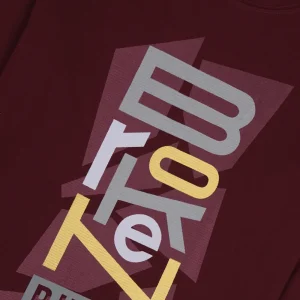 Gini And Jony Boys Maroon Typographic Print Cotton T-Shirt Full Sleeves