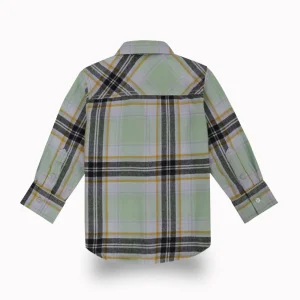 Gini And Jony Boys Green Checks Cotton Shirt Full Sleeves