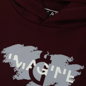 Gini And Jony Boys Burgundy Graphic Print Cotton T-Shirt Half Sleeves