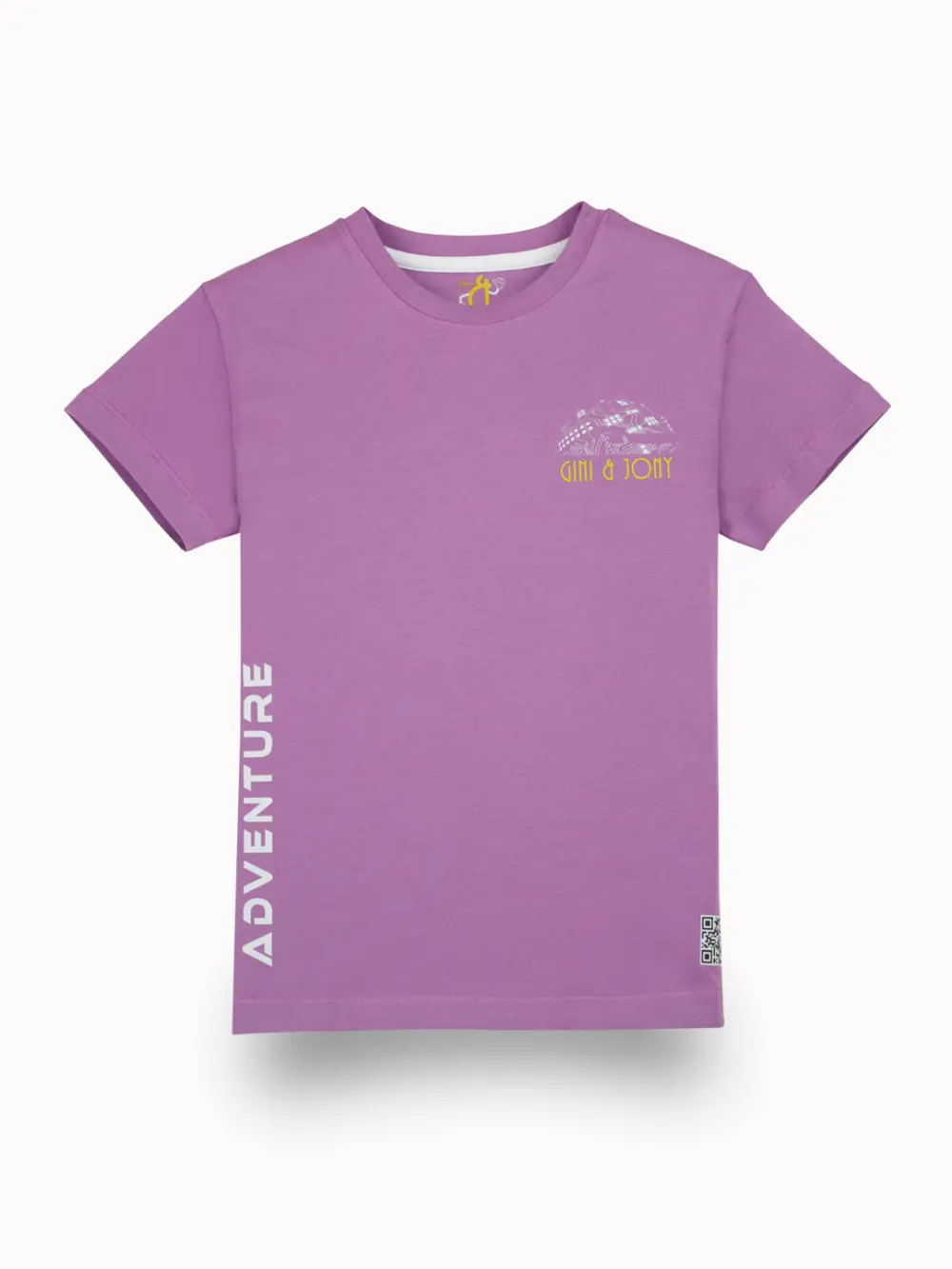Gini And Jony Boys Purple Digital Print Cotton Half Sleeves T-Shirt