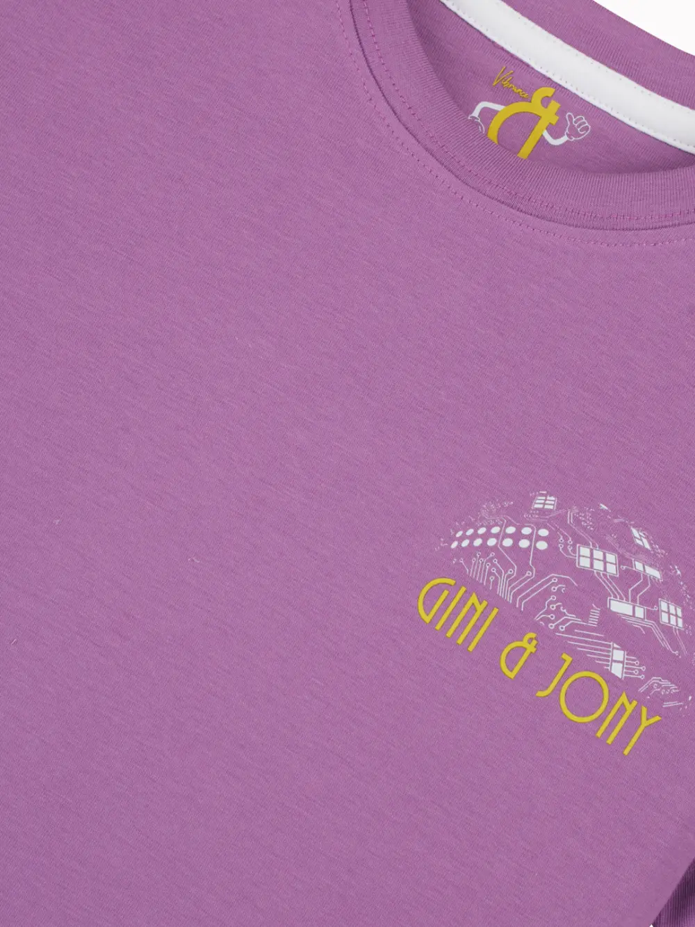 Gini And Jony Boys Purple Digital Print Cotton Half Sleeves T-Shirt