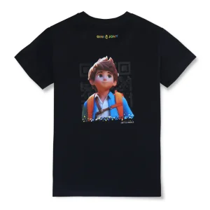 Gini And Jony Boys Navy Blue Digital Print Cotton Single Jersey T-Shirt Half Sleeves