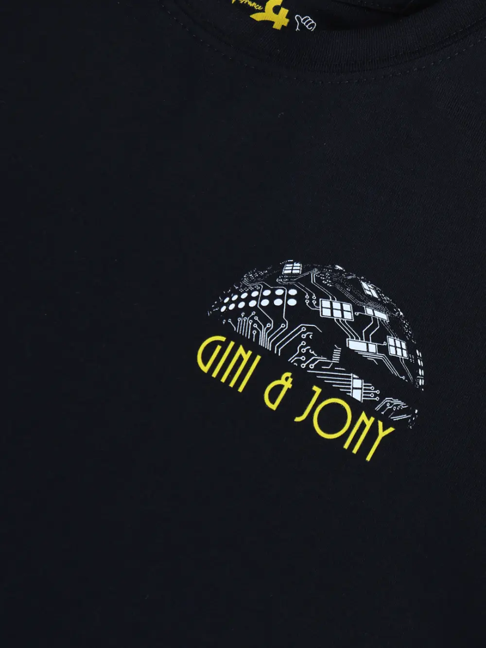 Gini And Jony Boys Navy Blue Digital Print Cotton Single Jersey T-Shirt Half Sleeves