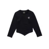 Gini And Jony Girls Black Embroidery Cotton Knits Top Full Sleeves 11-12 Years