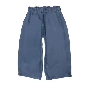 Gini And Jony Girls Blue Embroidery Cotton Elasticated Culottes