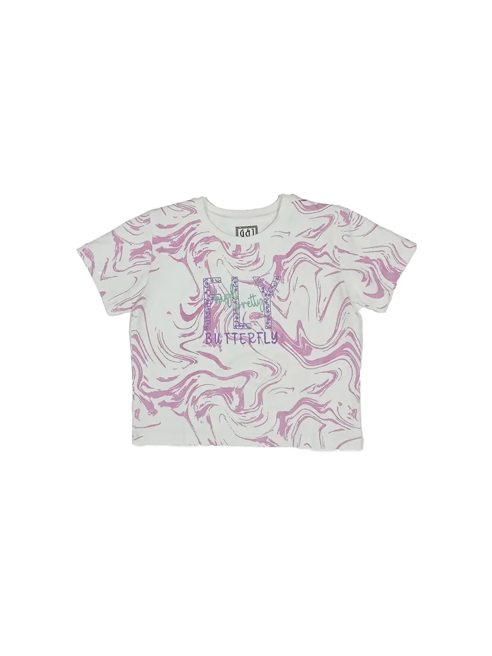 Gini And Jony Girls Pink Embroidery Cotton Knits Top Half Sleeves 9-10 Years