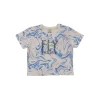 Gini And Jony Girls Blue Embroidery Cotton Knits Top Half Sleeves 9-10 Years