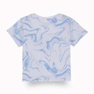 Gini And Jony Girls Blue Embroidery Cotton Knits Top Half Sleeves 9-10 Years