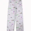 Gini And Jony Girls White Pixel Print Cotton Track Pant Elasticated