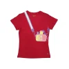 Gini And Jony Girls Red Graphic Print Cotton Knits Top Half Sleeves 11-12 Years