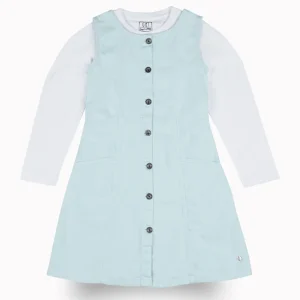 Gini And Jony Girls Blue Solid Cotton Dungree Full Sleeves