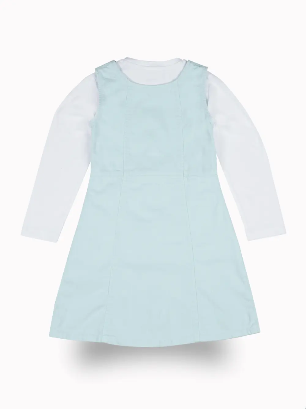 Gini And Jony Girls Blue Solid Cotton Dungree Full Sleeves