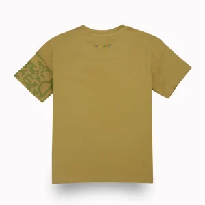 Gini And Jony Boys Olive Graphic Print Cotton T-Shirt Half Sleeves
