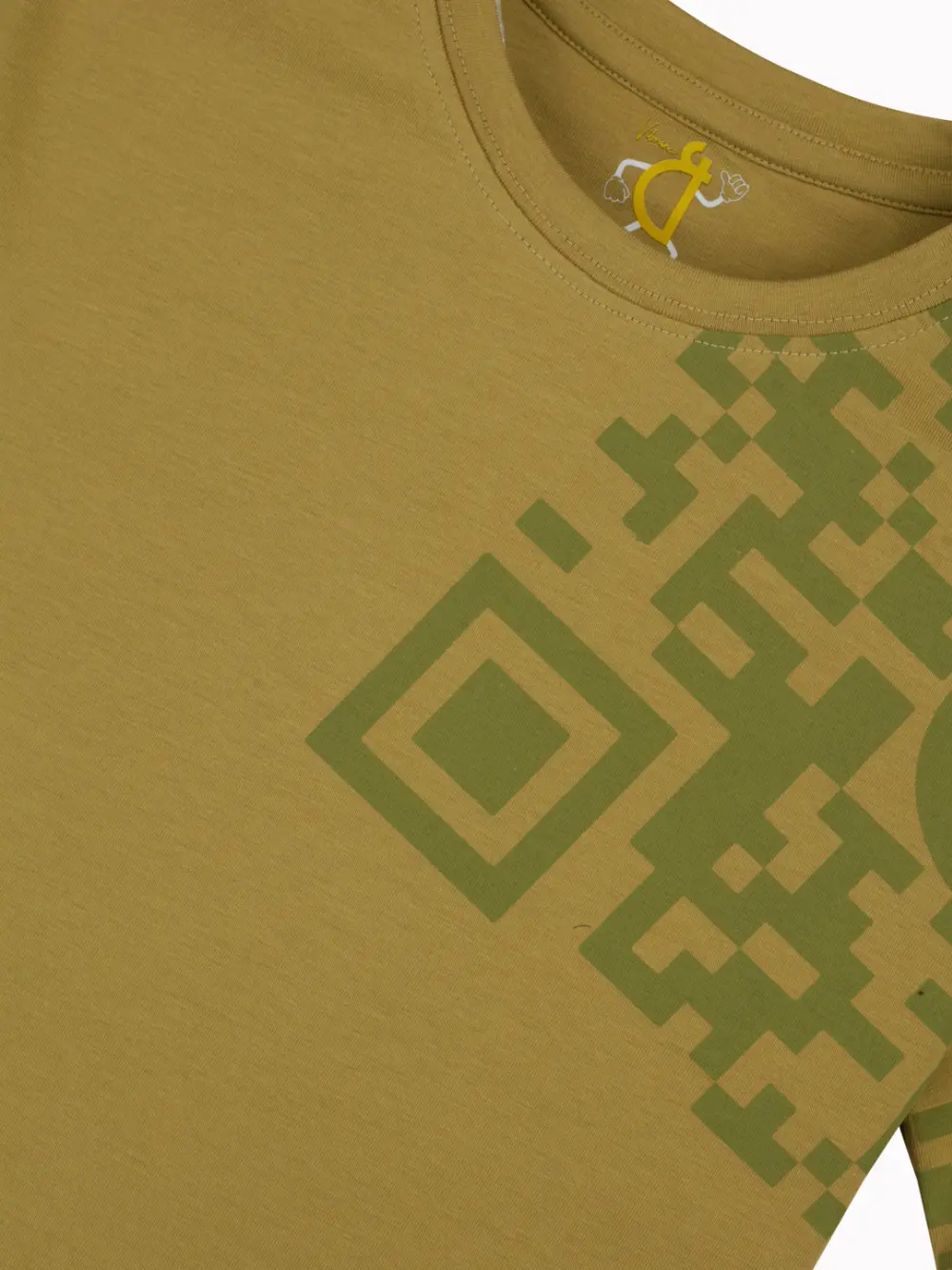 Gini And Jony Boys Olive Graphic Print Cotton T-Shirt Half Sleeves