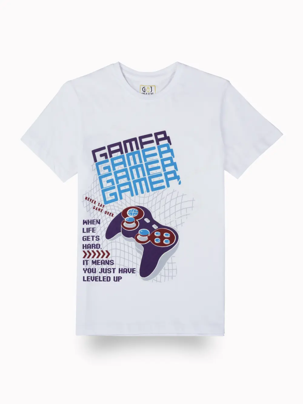 Gini And Jony Boys White Graphic Print Cotton T-Shirt Half Sleeves