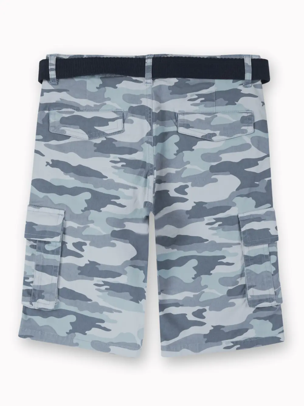 Gini And Jony Boys Blue Camouflage Cotton Bermuda Fixed Waist