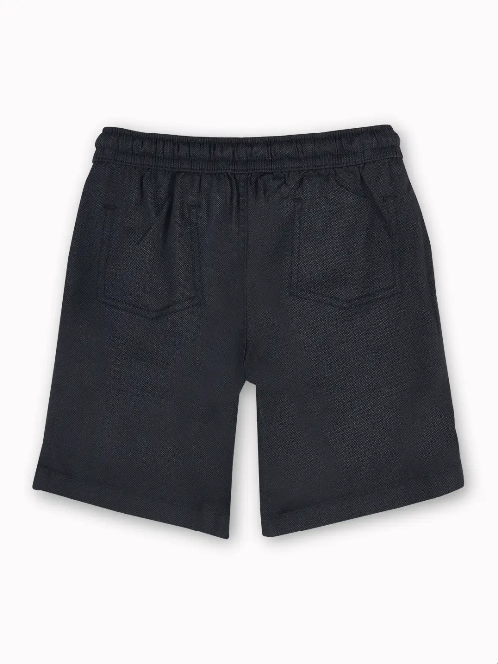 Gini And Jony Boys Black Solid Cotton Bermuda Elasticated