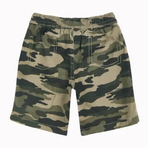 Gini And Jony Boys Olive Camouflage Cotton Bermuda Elasticated