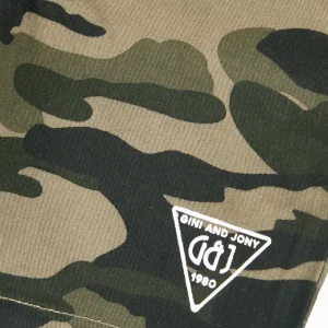 Gini And Jony Boys Olive Camouflage Cotton Bermuda Elasticated