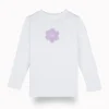 Gini And Jony Girls White Floral Print Cotton Skivvy Full Sleeves 9-10 Years