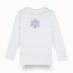 Gini And Jony Girls White Floral Print Cotton Skivvy Full Sleeves 9-10 Years