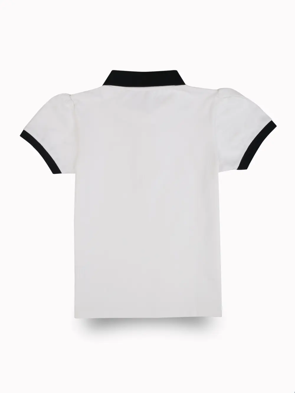 Gini And Jony Girls White Color Block Cotton Knits Top Half Sleeves 9-10 Years