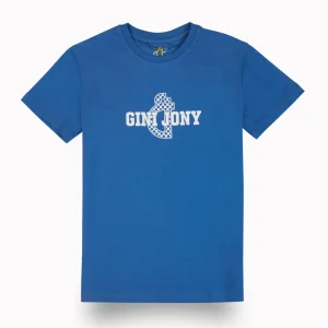 Gini And Jony Boys Blue Typographic Print Cotton T-Shirt Half Sleeves