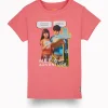 Gini And Jony Girls Pink Digital Print Cotton Knits Top Half Sleeves 9-10 Years