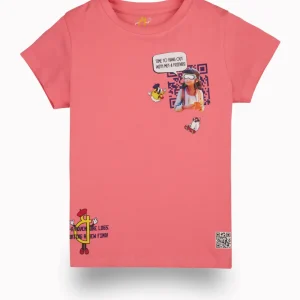 Gini And Jony Girls Cotton Round Neck Half Sleeves Knits Top