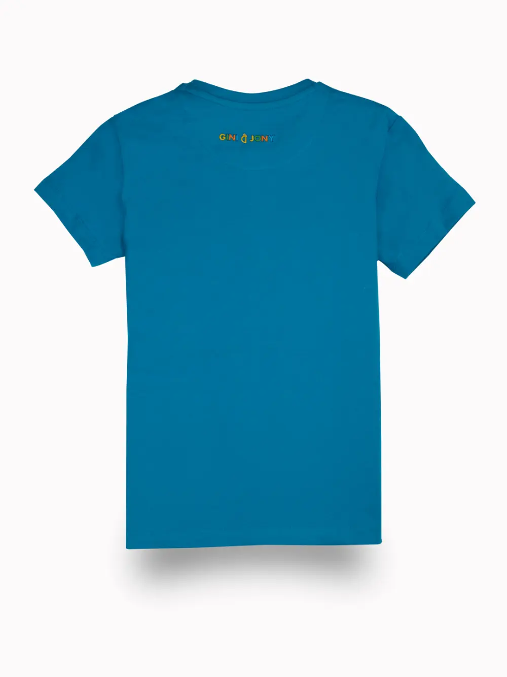 Gini And Jony Boys Blue Digital Print Cotton T-Shirt Half Sleeves